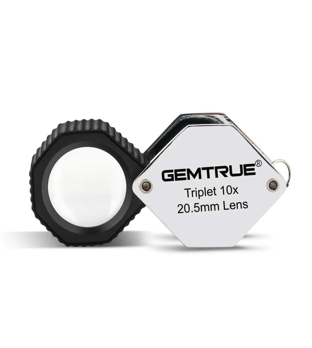 Diamond Loupe With Rubber Grip- Satin Finish  20.5mm 10x Triplet