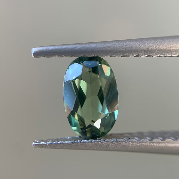 Pair Of Green Blue Parti Sapphires
