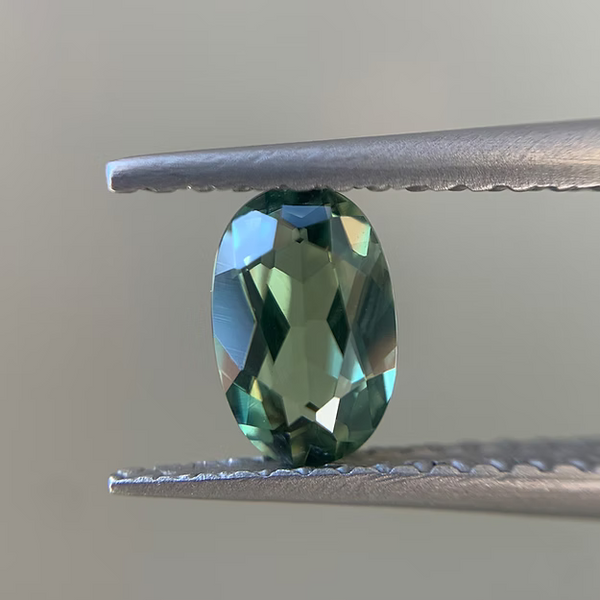 Pair Of Green Blue Parti Sapphires
